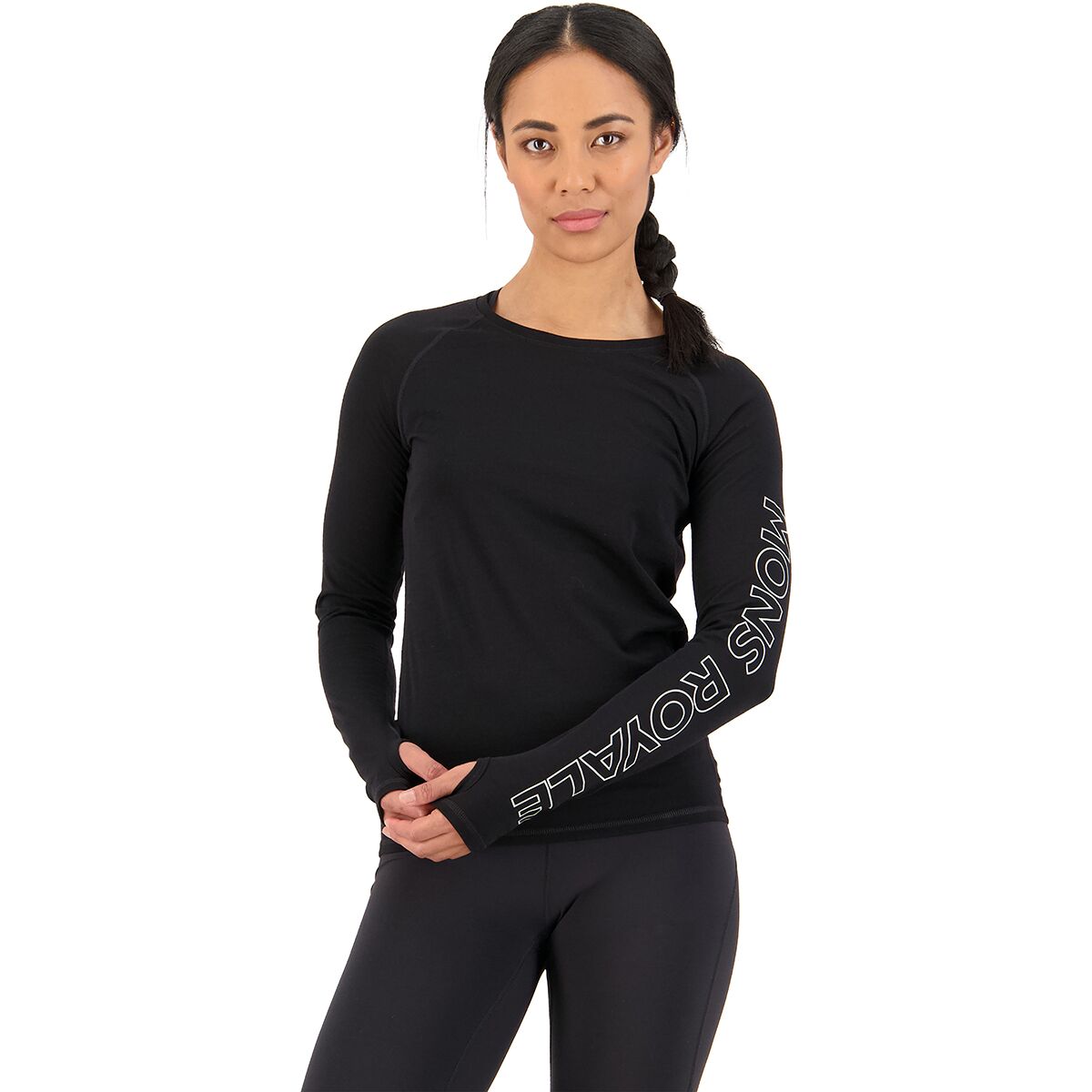 Mons Royale Women's Bella Tech Long-Sleeve Top in Black - Size: XS