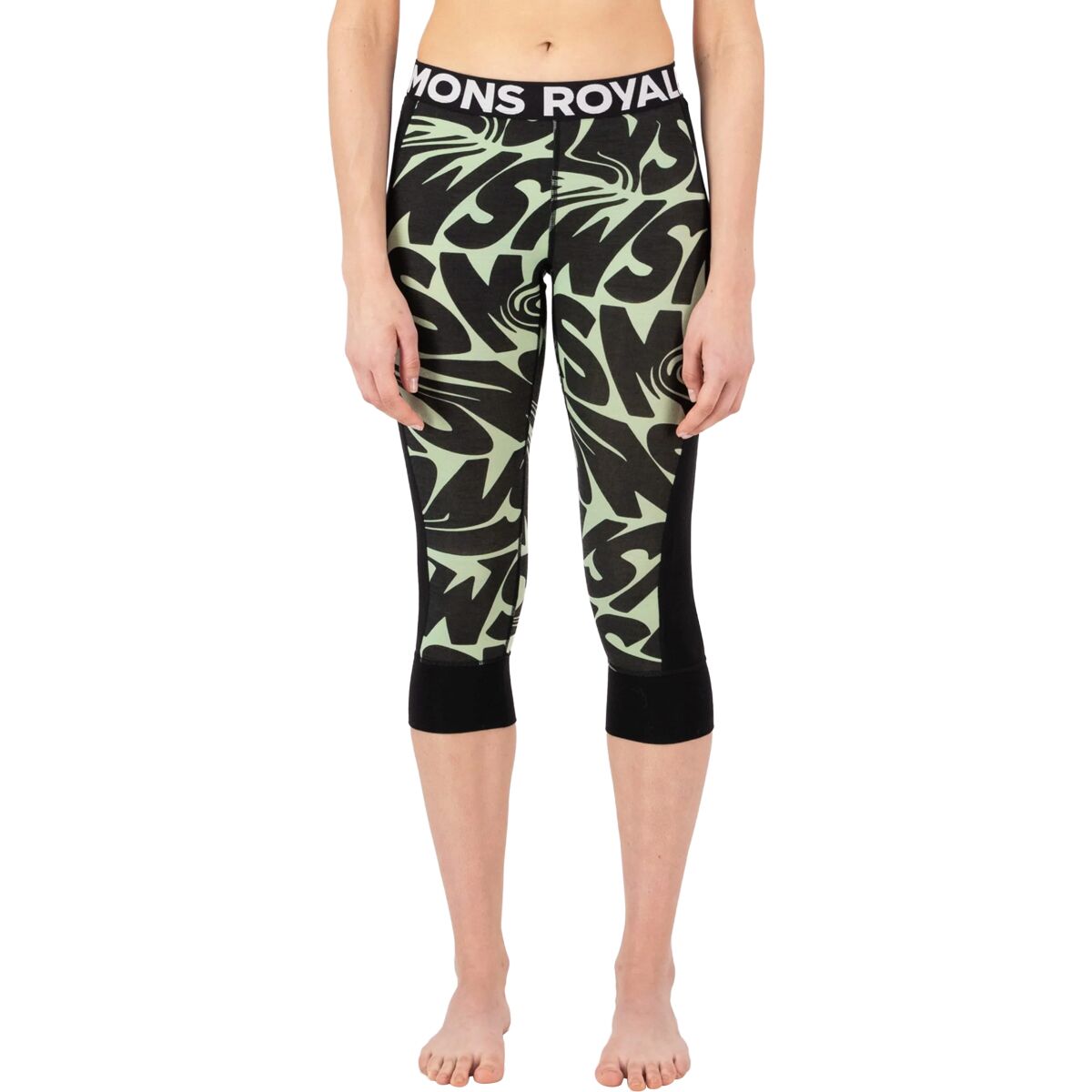 Mons Royale Mons Royale Women's Cascade Merino Flex 200 3/4 Legging in Signal Lost Matcha - Size: XL - $77.97 at Steep and Cheap