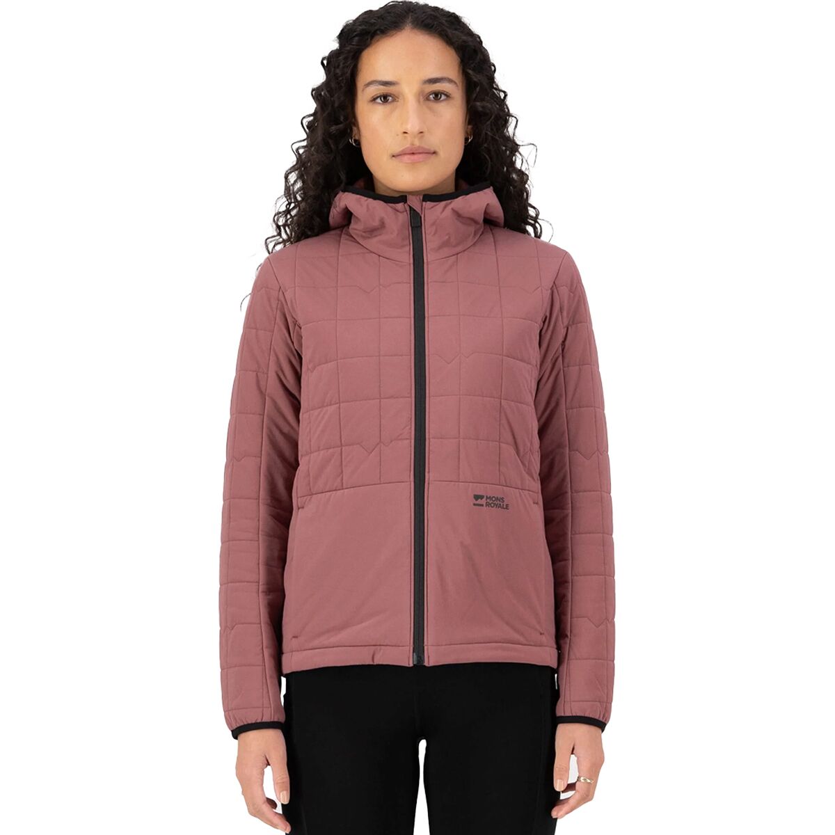 Mons Royale Mons Royale Women's Canyon Merino Insulated Hooded Jacket in Desert Rose - Size: XS - $230.96 at Steep and Cheap