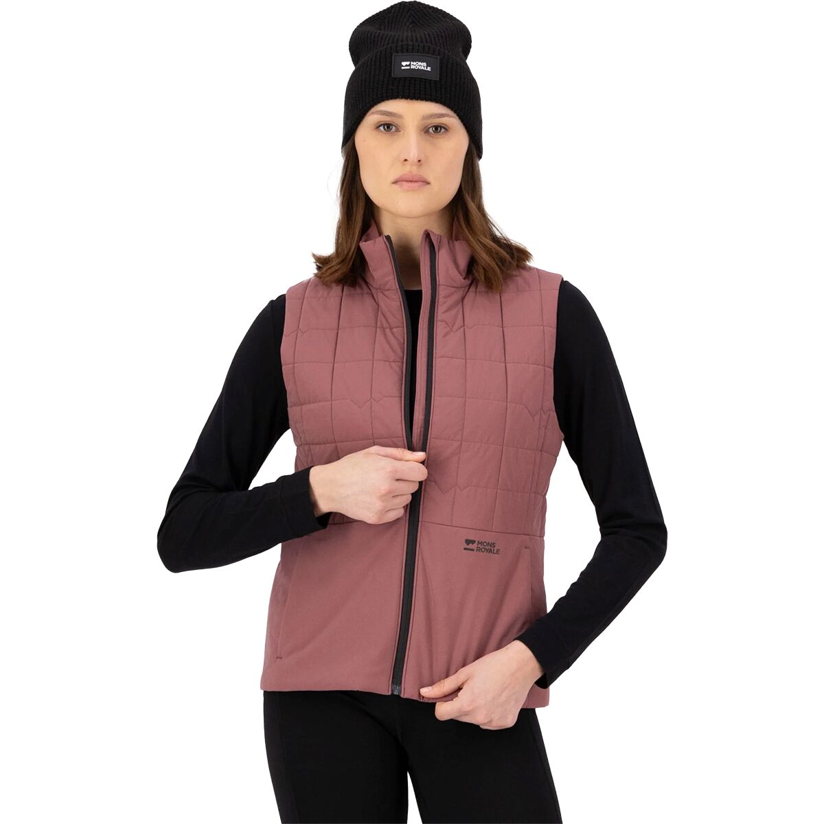 Mons Royale Women's Canyon Merino Insulated Vest in Desert Rose - Size: Small