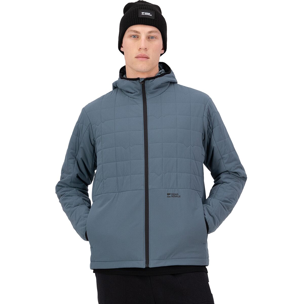 Mons Royale Mons Royale Men's Canyon Merino Insulated Hooded Jacket in Goblin Blue - Size: XL - $247.46 at Steep and Cheap