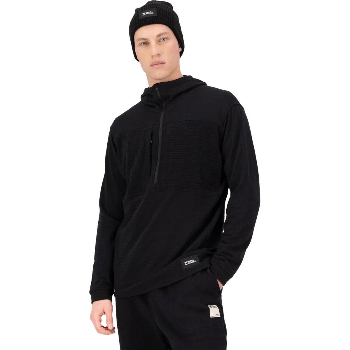 Mons Royale Mons Royale Men's Offgrid Merino Fleece 1/2-Zip Long-Sleeve Top in Black - Size: Medium - $129.97 at Steep and Cheap