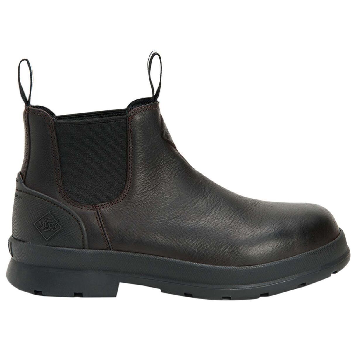 Muck Boots Men's Chore Farm Leather Chelsea PT Wide Boot in Black Coffee - Size: 10