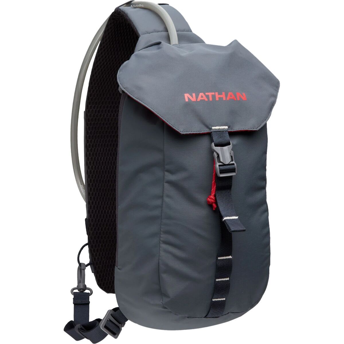 Nathan Run Sling 6L Hydration Pack in Charcoal / Ribbon Red