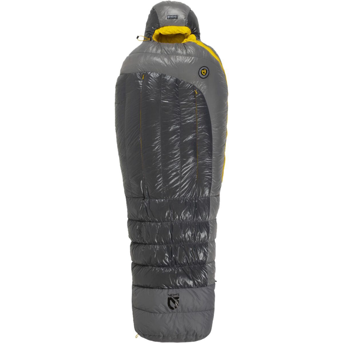 NEMO Equipment Inc. Sonic 0 Sleeping Bag: 0F Down in Goodnight Grayl / Goldfinch - Size: Short