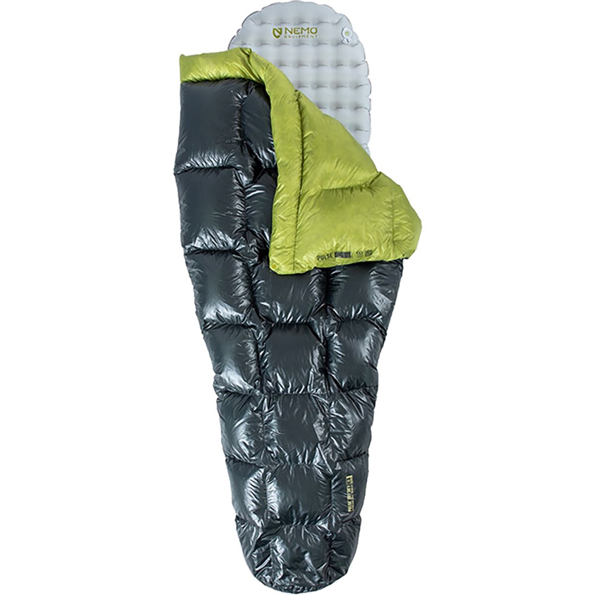 NEMO Equipment Inc. Pulse Endless Promise UL Quilt: 20/30F Down in Birch Bud / Goodnight Gray - Size: Regular