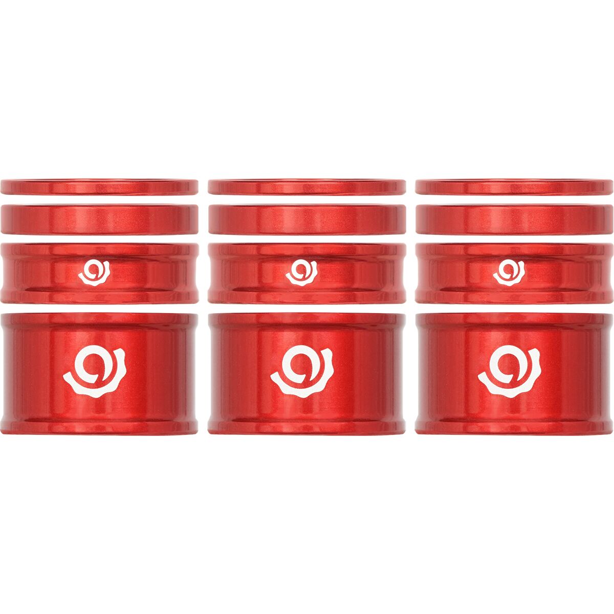 Industry Nine Headset Spacer Kit, 3-Pack in Red - Size: 2.5mm