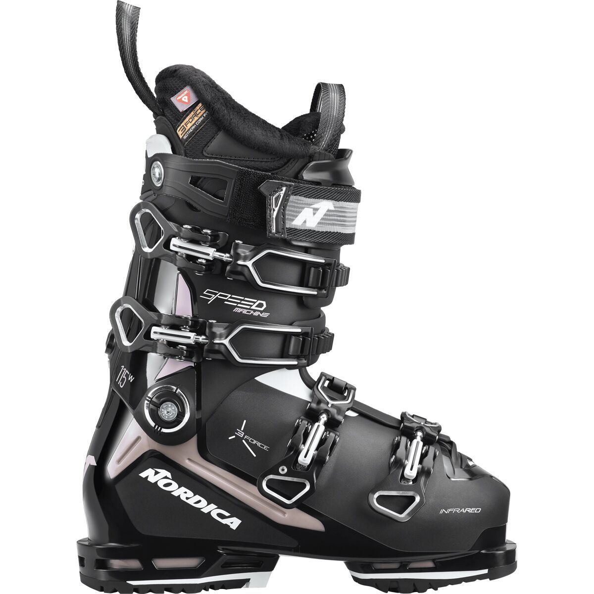 Nordica Women's Speedmachine 3 115 Ski Boot - 2025 in Black / Rose / White - Size: 25.5