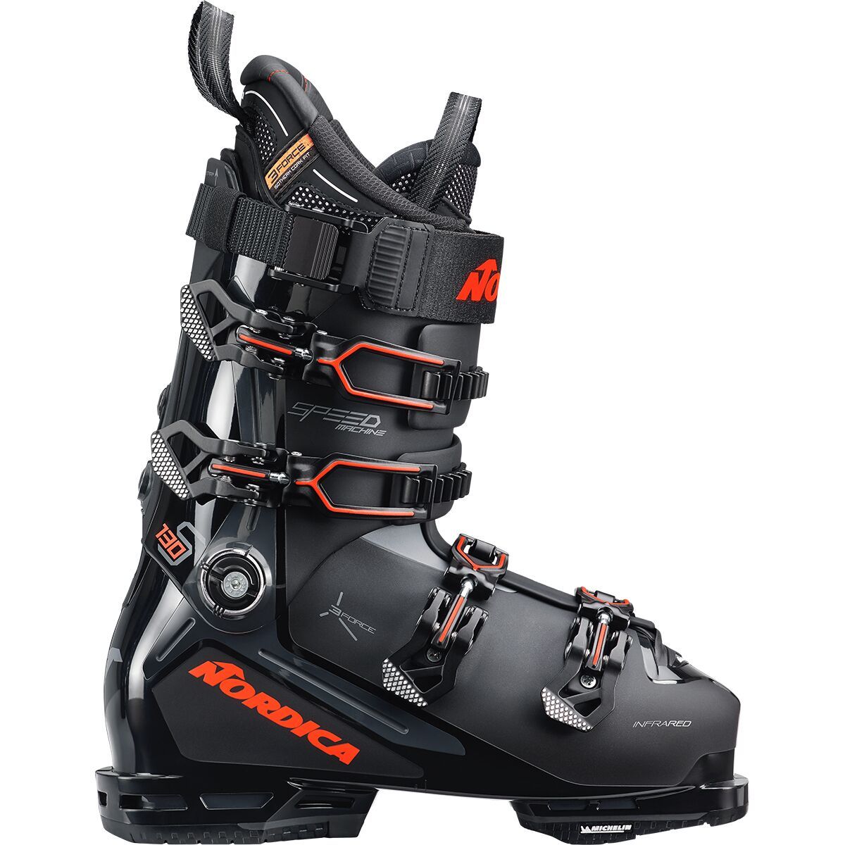 Nordica Speedmachine 3 130 S Ski Boot - 2025 in Black / Red - Size: 25.5