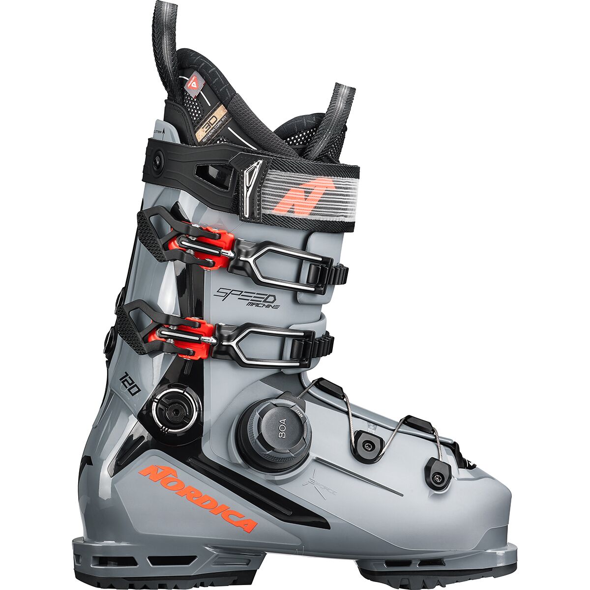 Nordica Speedmachine 3 Boa 120 Ski Boot - 2026 in Grey / Black / Red - Size: 25.5