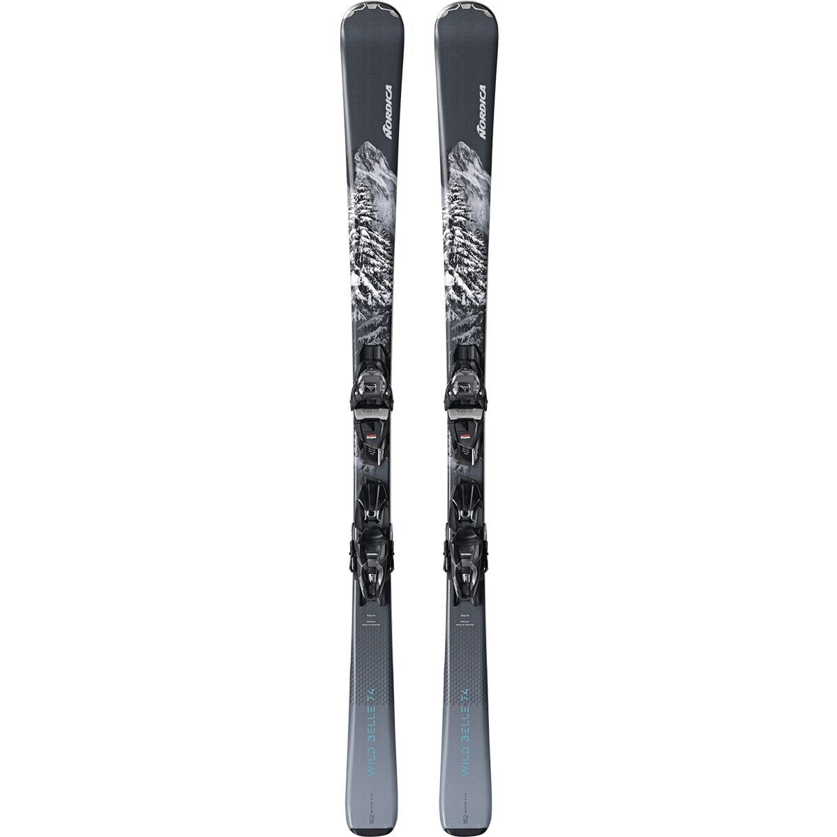 Nordica Women's Wild Belle 74 + TP2 Compact 10 Ski - 2025 in Grey / White - Size: 168cm