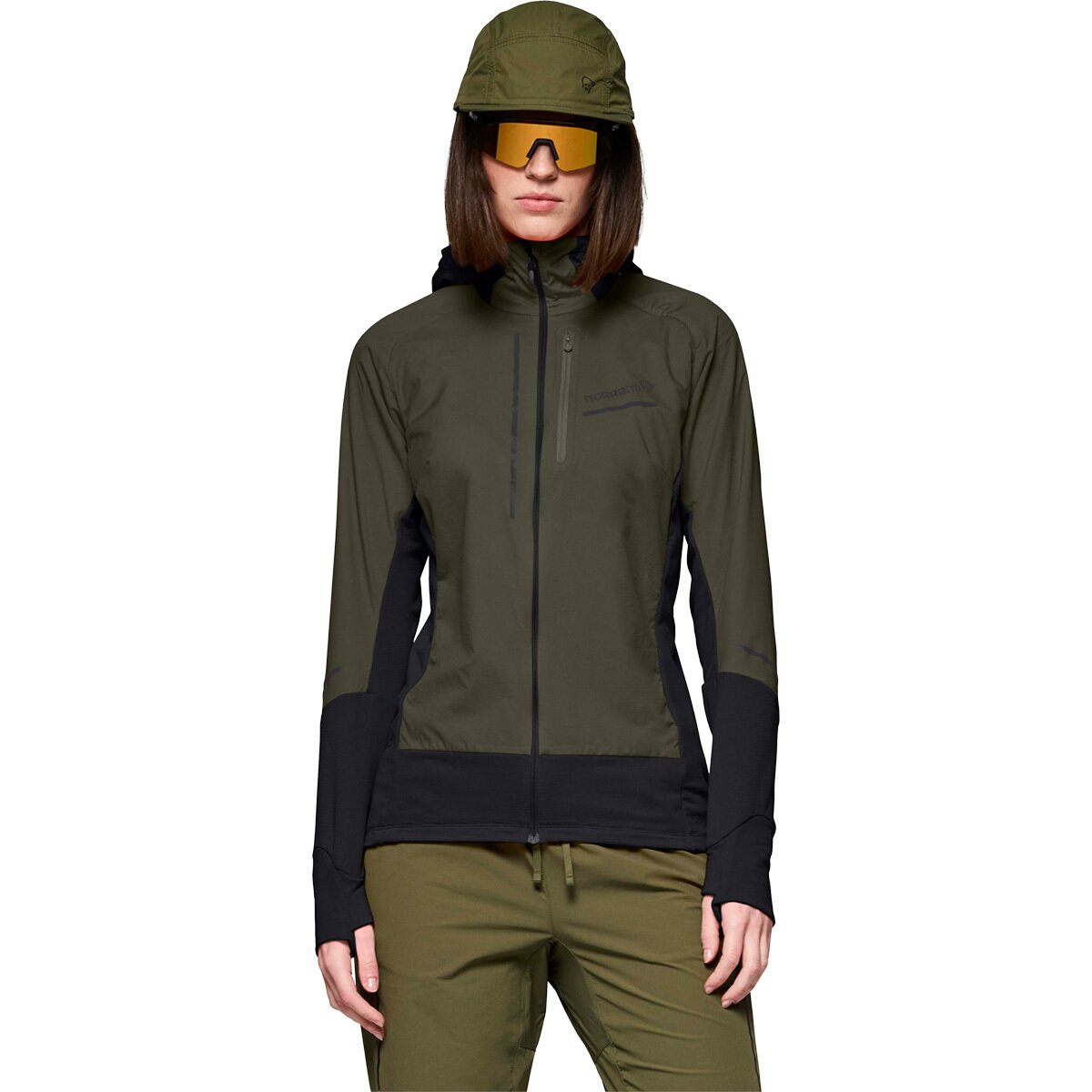 Norrona Norrona Women's Senja Alpha90 Zip Hooded Jacket in Olive Night - Size: XS - $209.25 at Steep and Cheap