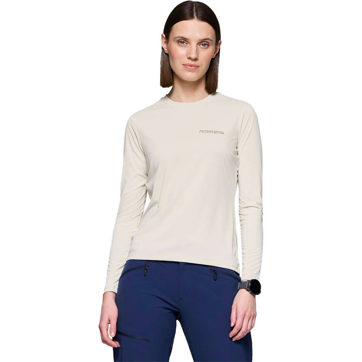 Norrona Norrona Women's Femund Tech Long-Sleeve Top in Oatmeal - Size: Large - $51.35 at Steep and Cheap