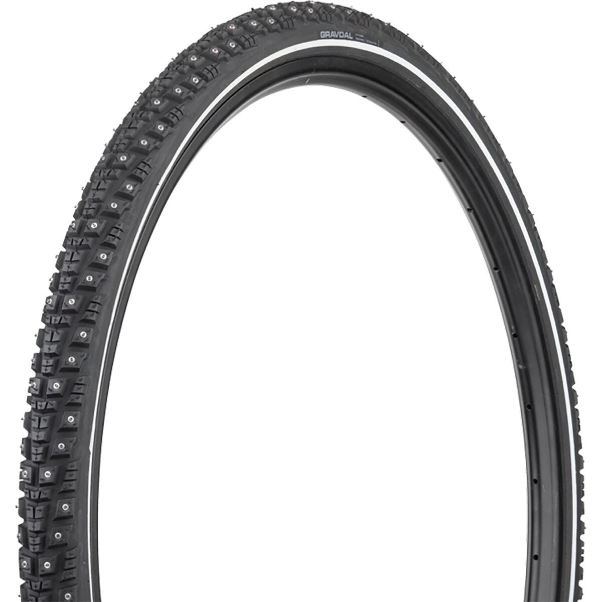 45NRTH Gravdal Studded Gravel Tubeless Tire in Black, 60tpi, 252 Concave Carbide Studs - Size: 700x38