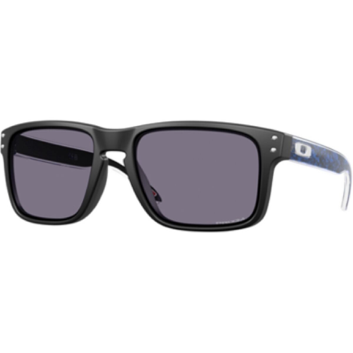 Oakley Holbrook Prizm Sunglasses in Matte Black Crystal Blue / Prizm Grey