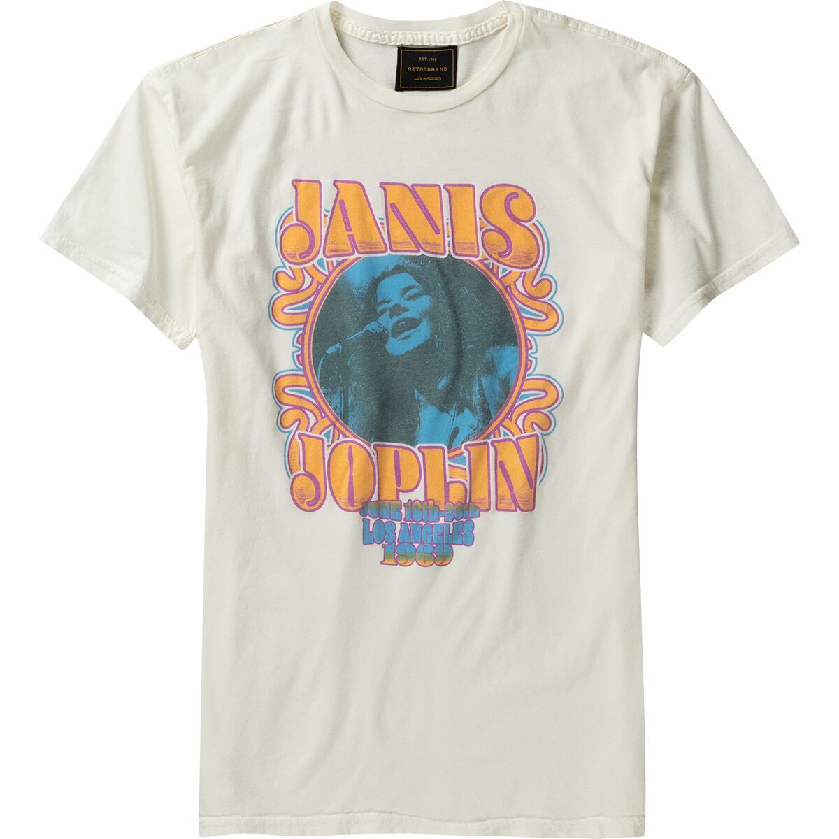 Original Retro Brand Women's Janis Joplin T-Shirt in Antique White - Size: Medium