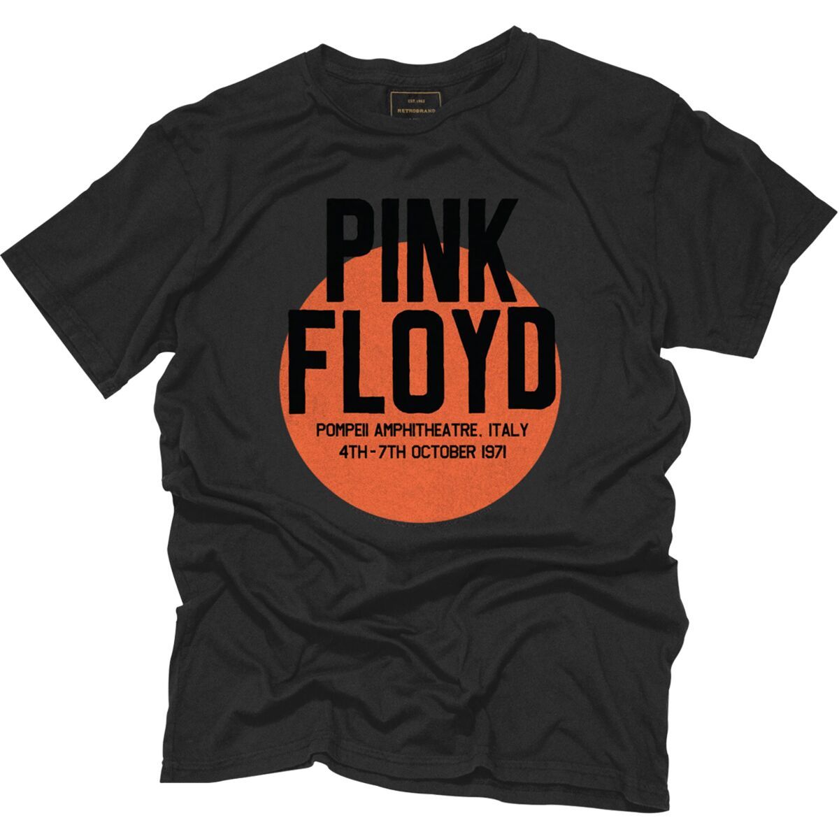 Original Retro Brand Women's Pink Floyd Pompeii T-Shirt in Vintage Black - Size: Small