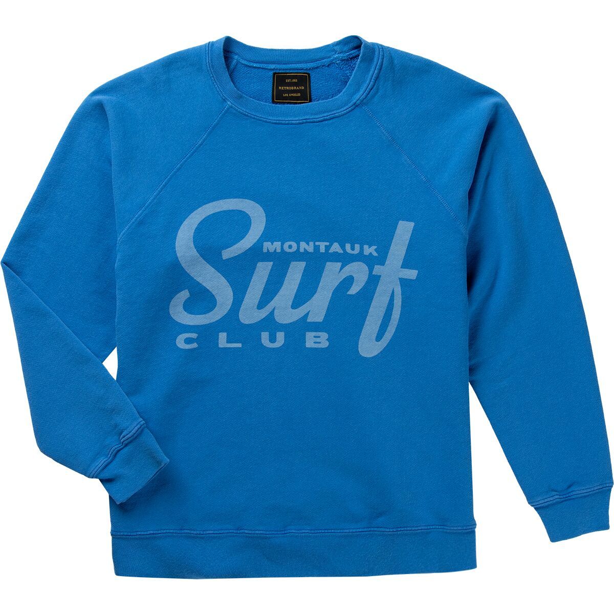 Original Retro Brand Women's Montauk Surf Club Crewneck Sweatshirt in Vintage Royal - Size: XL