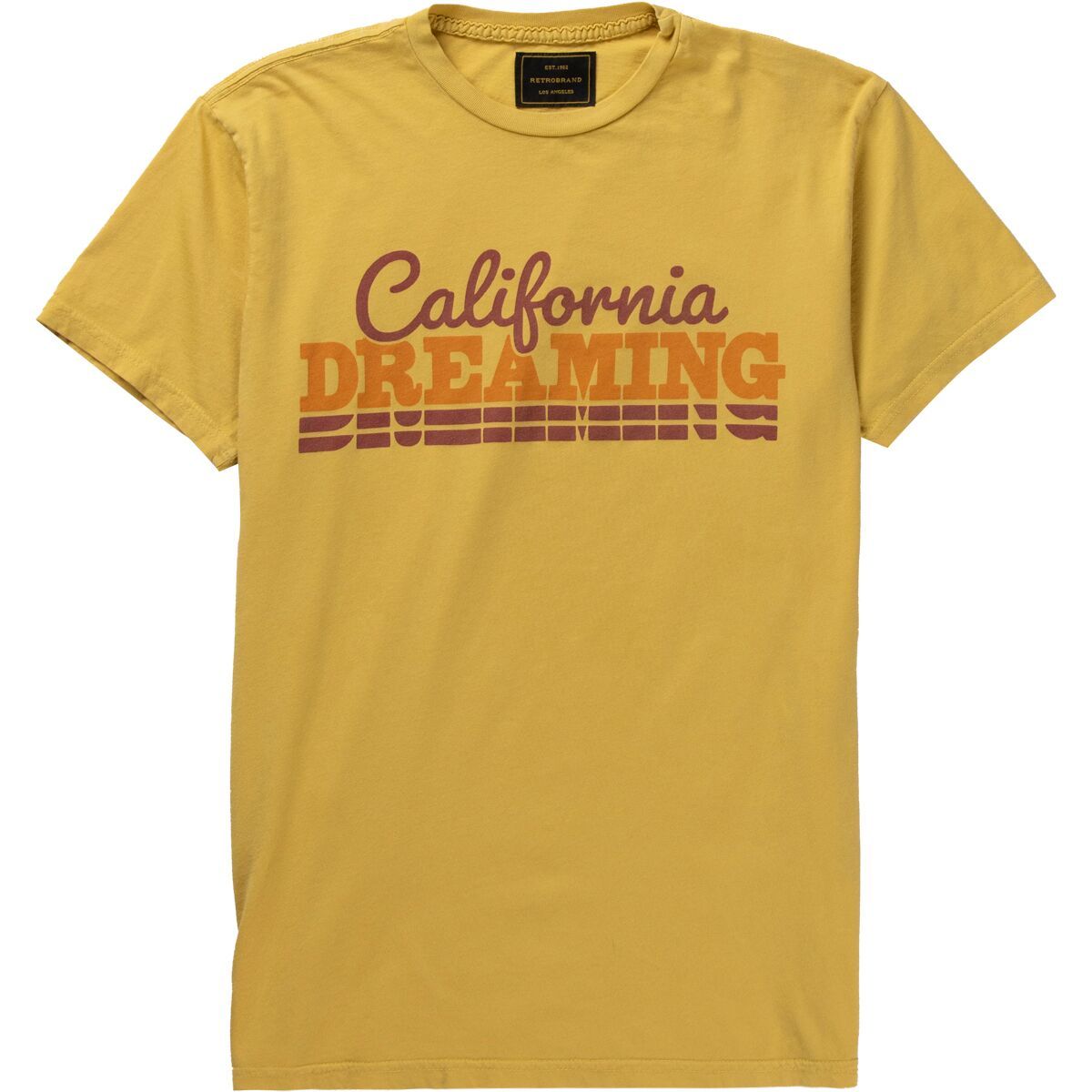 Original Retro Brand California Dreaming T-Shirt in Vintage Gold - Size: Small