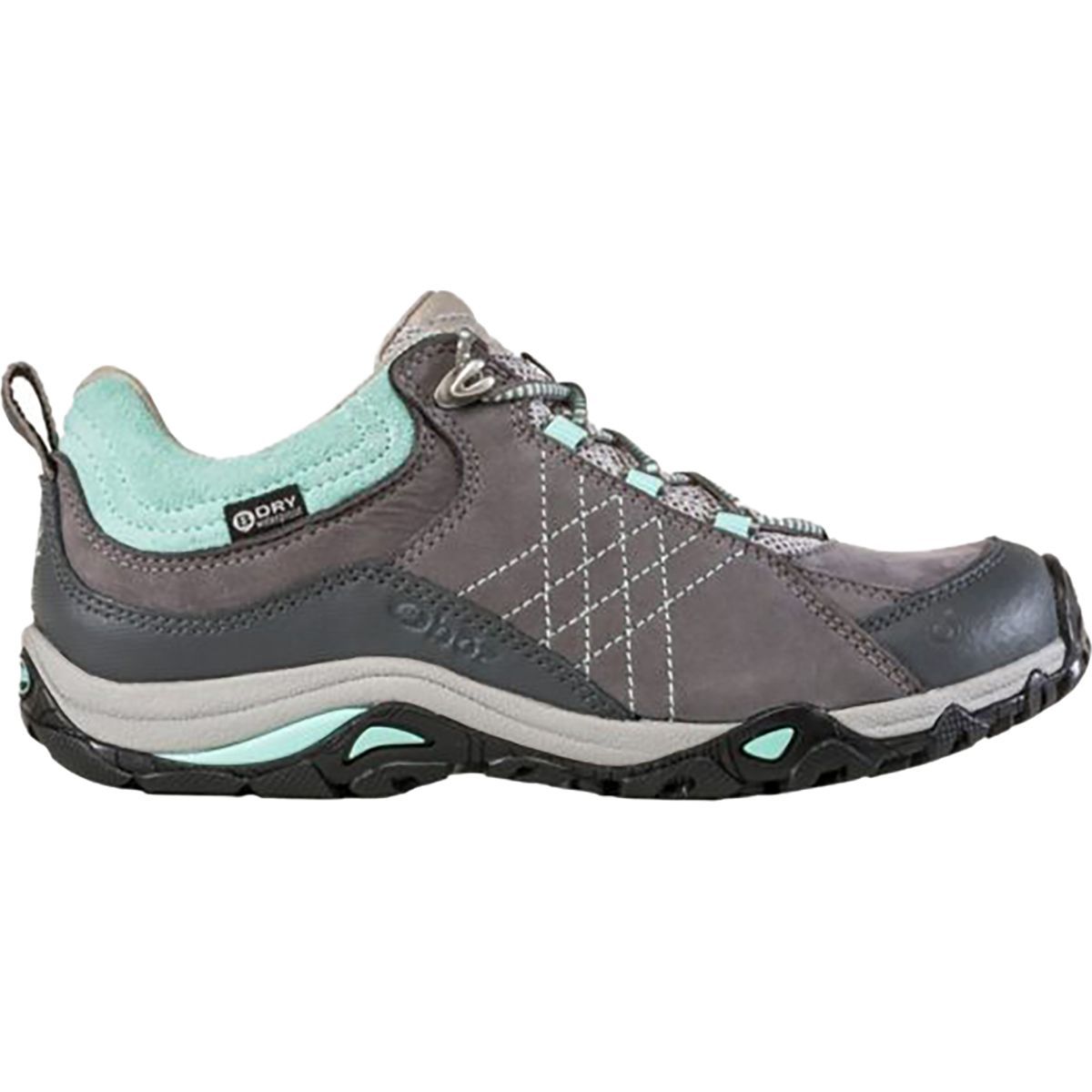 Oboz Women's Sapphire Low B-Dry Wide Hiking Shoe in Charcoal / Beach Glass - Size: 5
