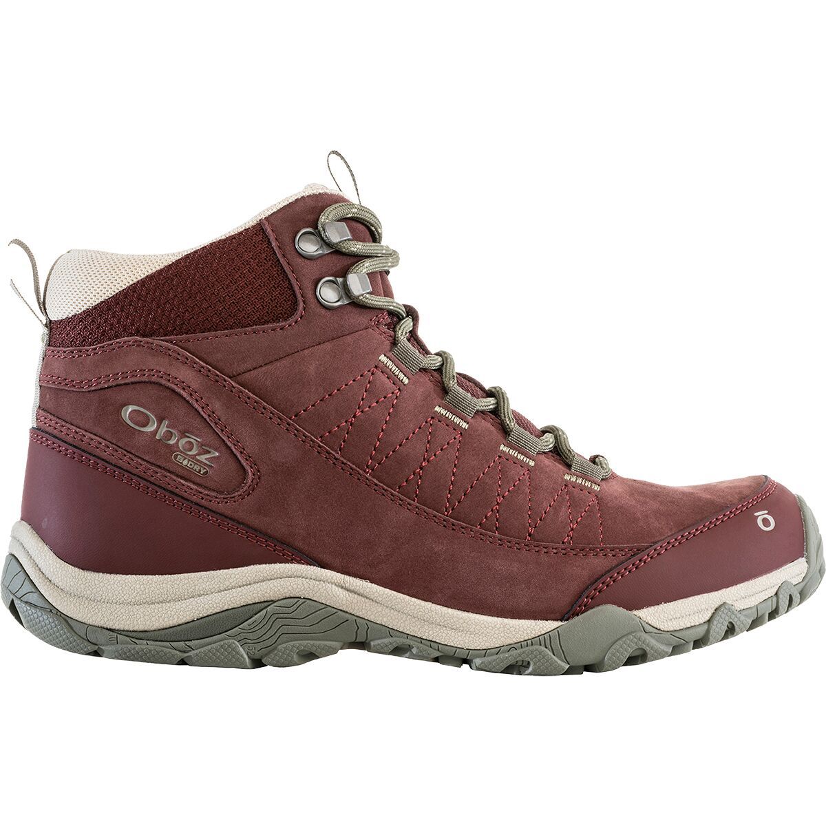Oboz Women's Ousel Mid B-DRY Hiking Boot in Port - Size: