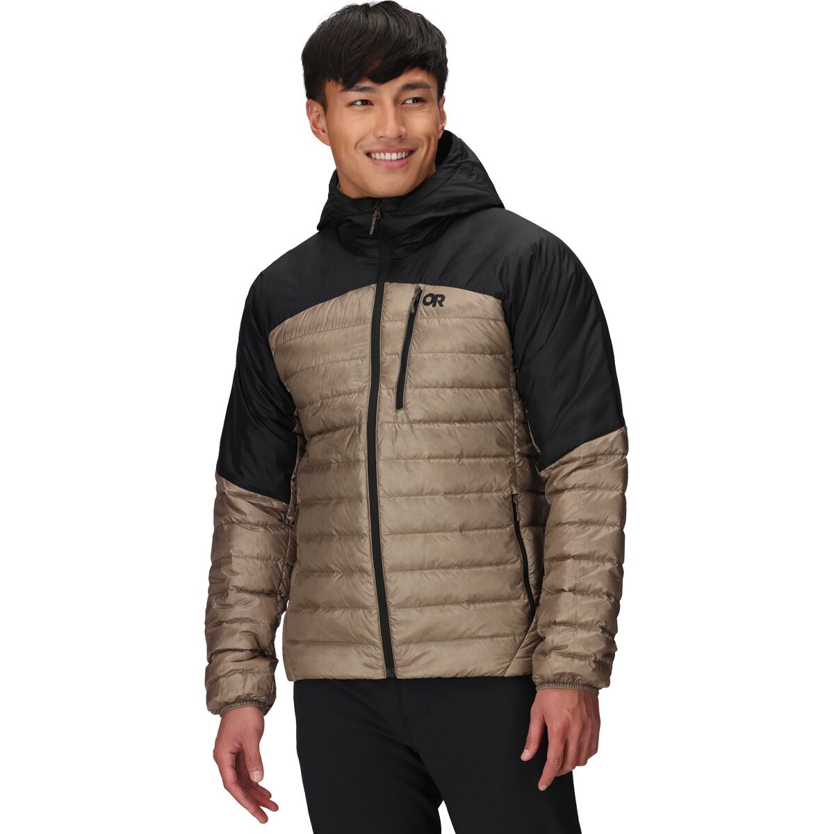 Outdoor Research Men's Helium Down Hooded Jacket in Sable / Black - Size: Small