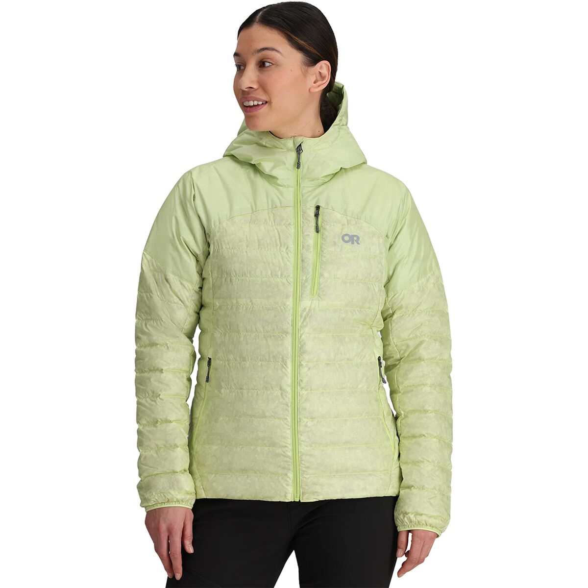 Outdoor Research Women's Helium Down Hooded Jacket in Cool Matcha - Size: XS