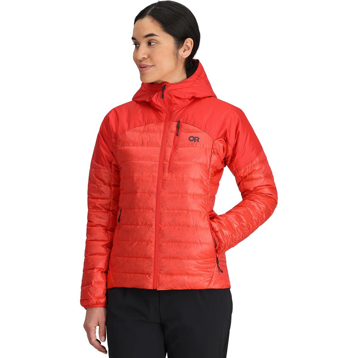 Outdoor Research Women's Helium Down Hooded Jacket in Black - Size: XL