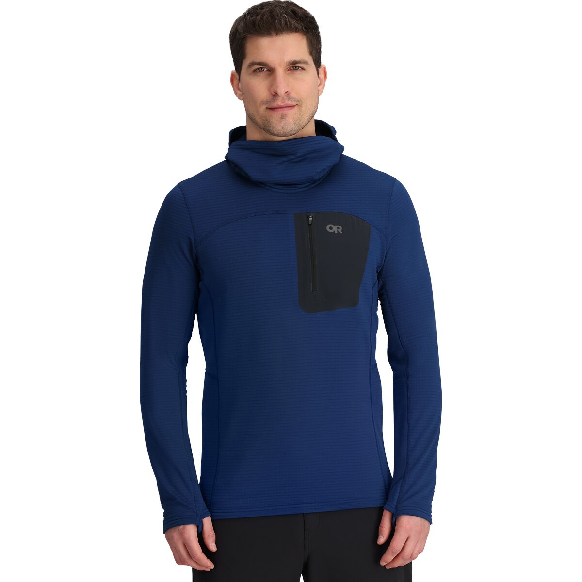 Outdoor Research Men's Vigor Grid Fleece Pullover Hoodie in Cenote - Size: Medium