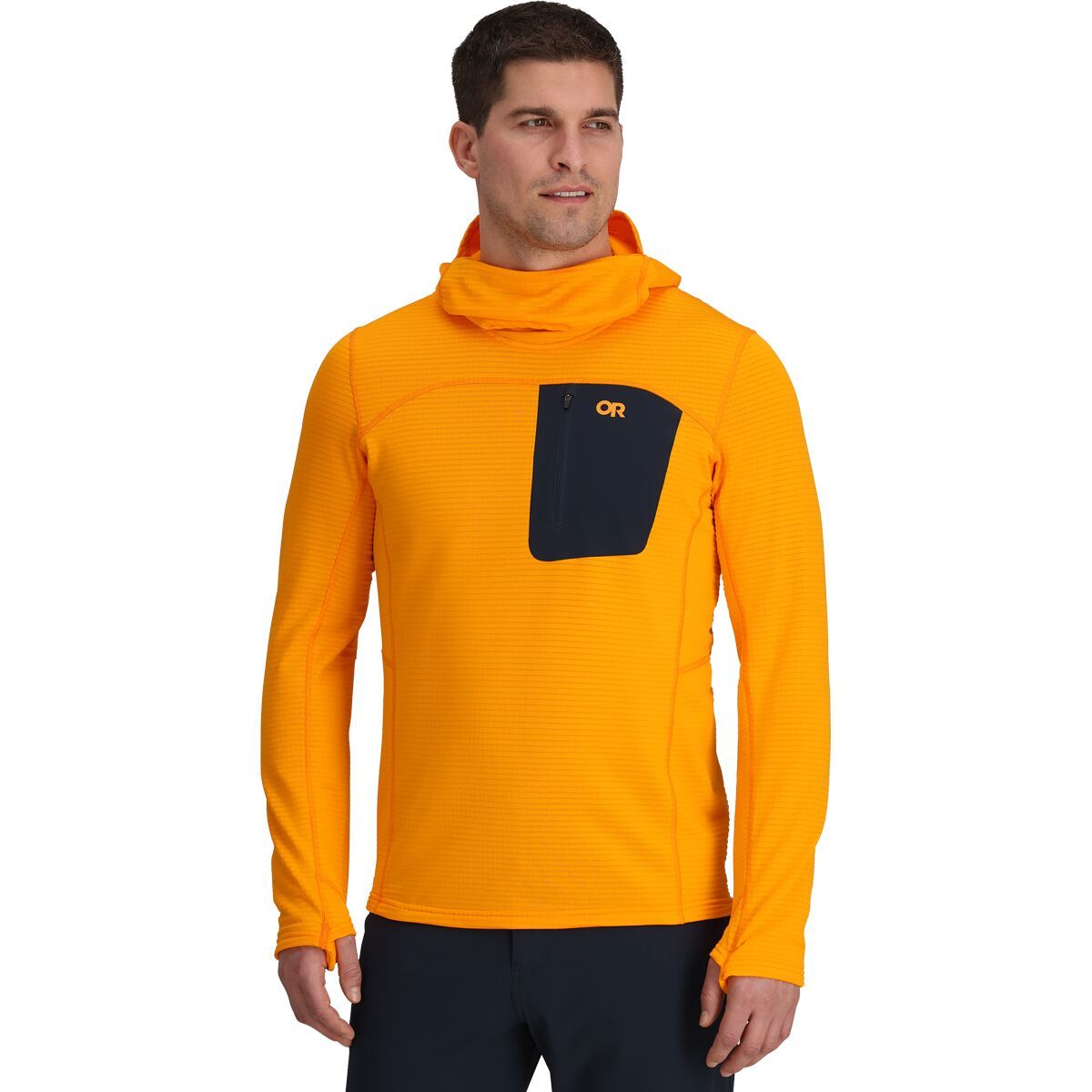 Outdoor Research Men's Vigor Grid Fleece Pullover Hoodie in Gold Nebula - Size: Medium