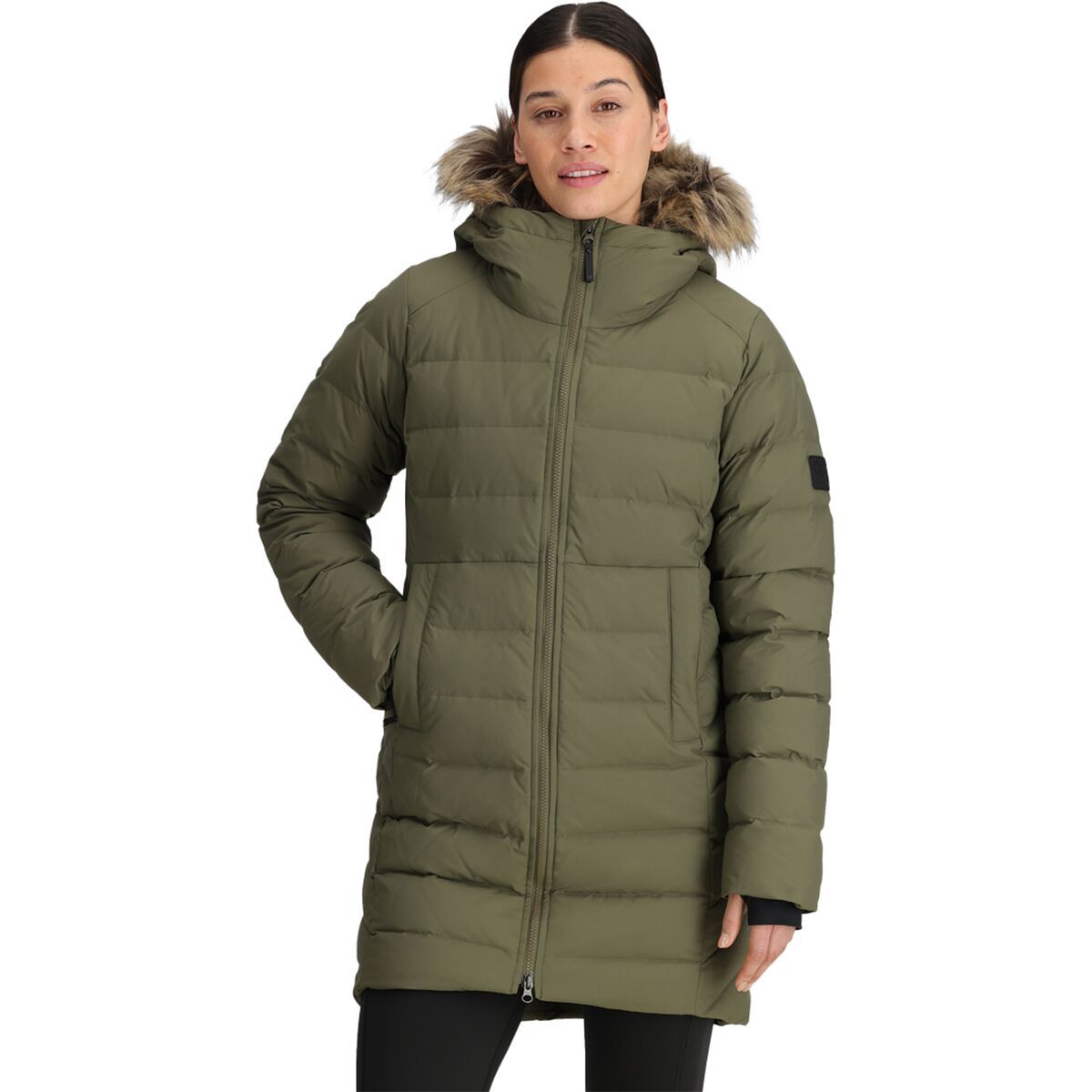 Outdoor Research Women's Coze Lux Down Parka in Ranger Green - Size: XS