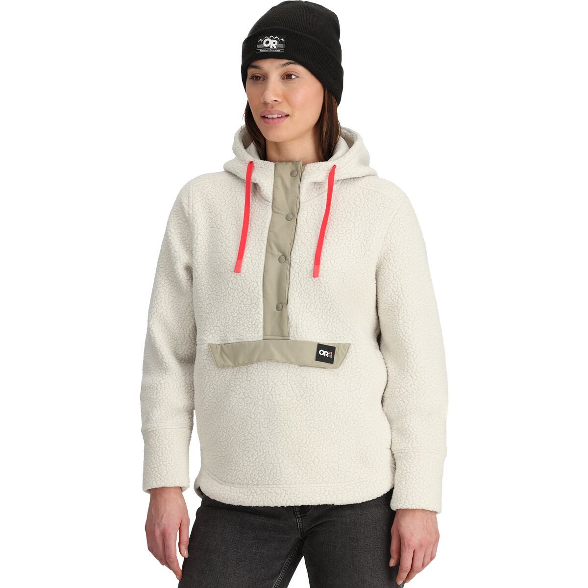 Outdoor Research Women's Grayland Fleece Pullover Hoodie in Oyster - Size: XL