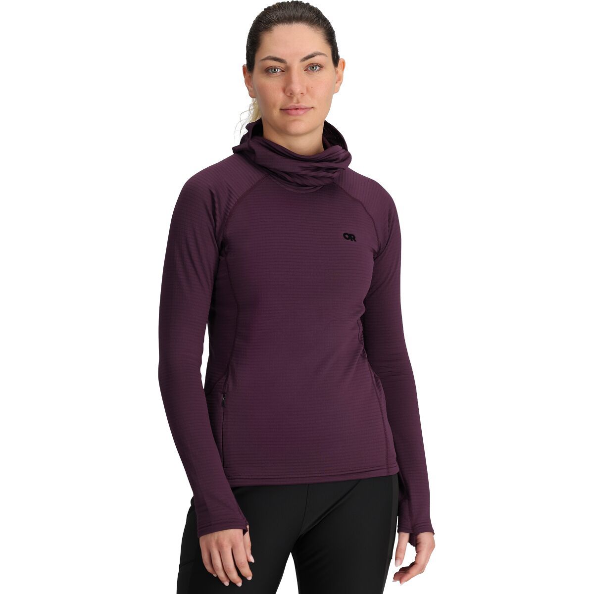 Outdoor Research Women's Vigor Grid Fleece Pullover Hoodie in Amethyst - Size: Medium