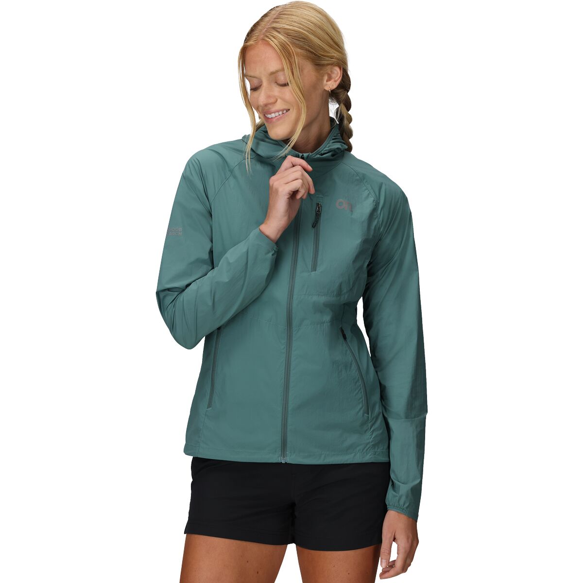 Outdoor Research Outdoor Research Women's Shadow Wind Hooded Jacket in Neptune - Size: XS - $70.92 at Steep and Cheap