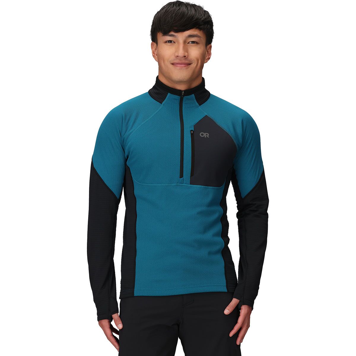 Outdoor Research Men's Deviator Fleece 1/2-Zip Jacket in Aurora / Black - Size: Medium