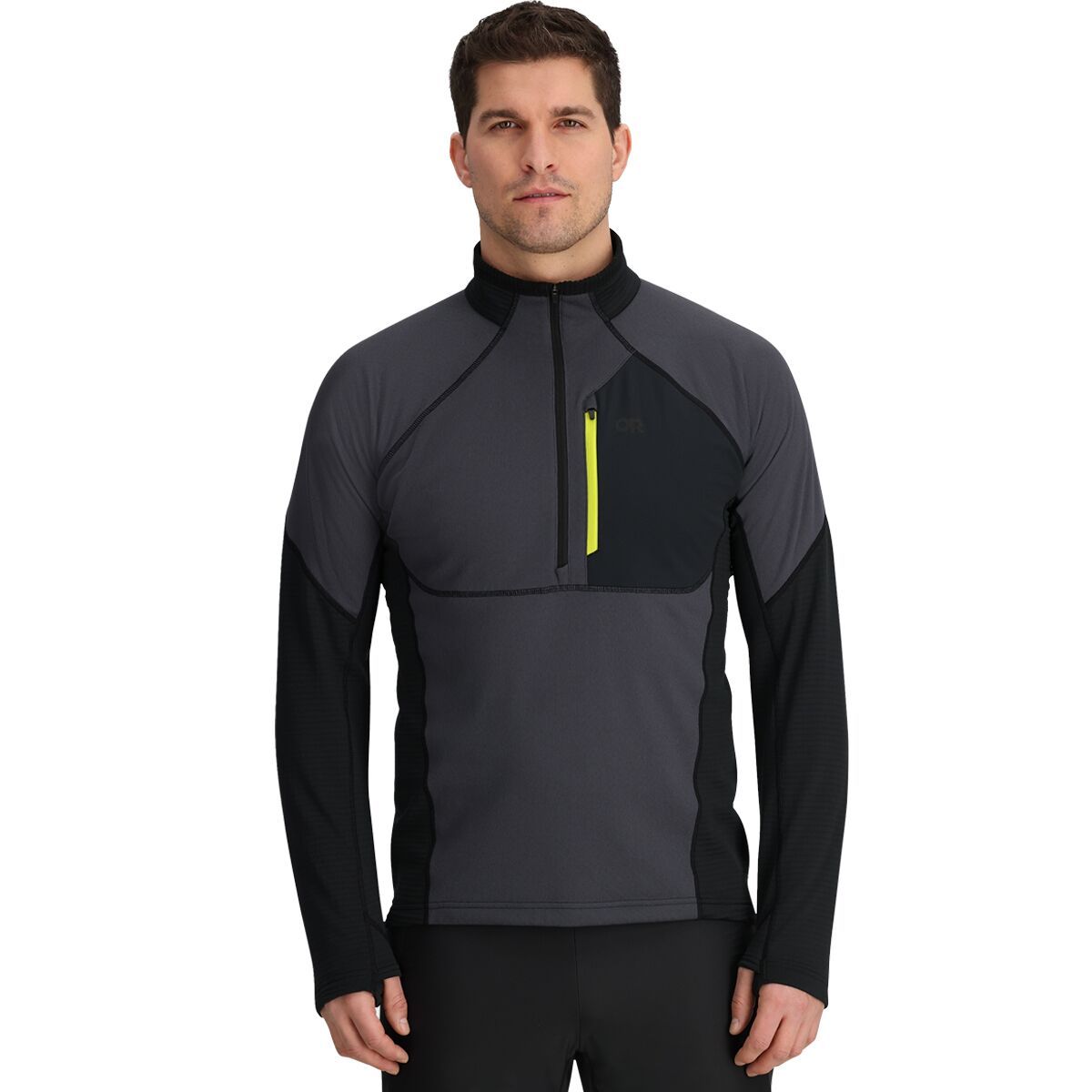 Outdoor Research Men's Deviator Fleece 1/2-Zip Jacket in Storm / Black - Size: Medium