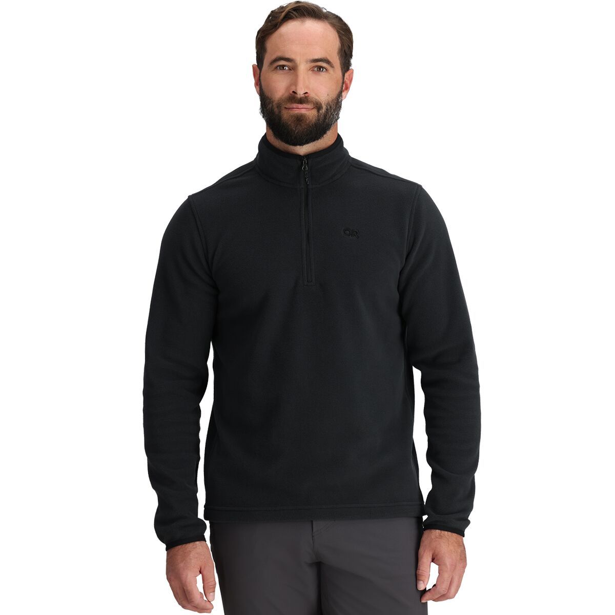 Outdoor Research Men's Polartec 100 1/4-Zip Jacket in Black - Size: XL
