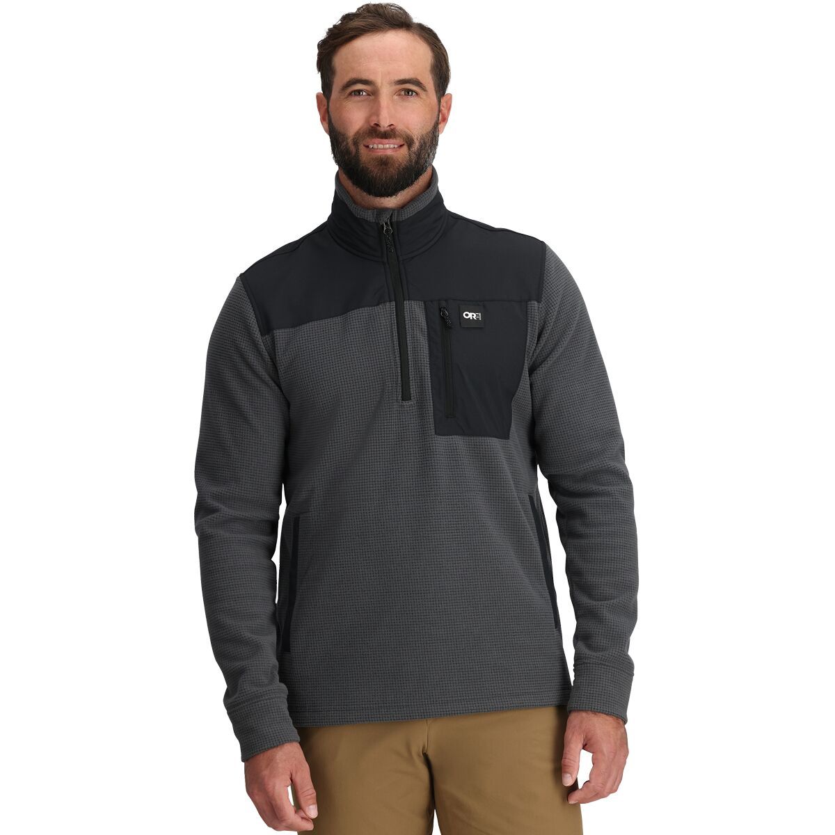 Outdoor Research Men's Trail Mix Fleece 1/4-Zip Pullover in Storm - Size: XL