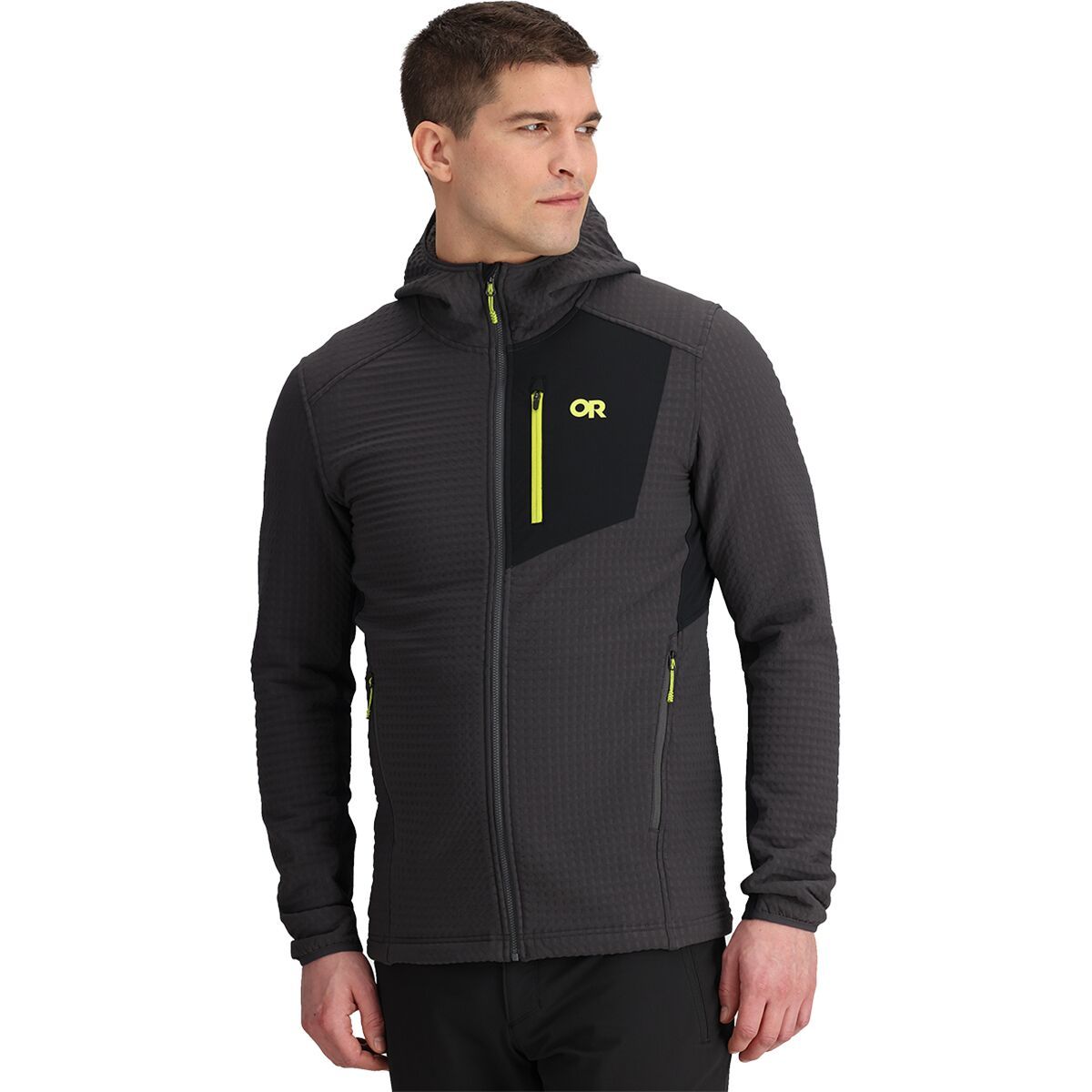 Outdoor Research Men's Vigor Plus Fleece Hoodie in Storm / Black - Size: XXL