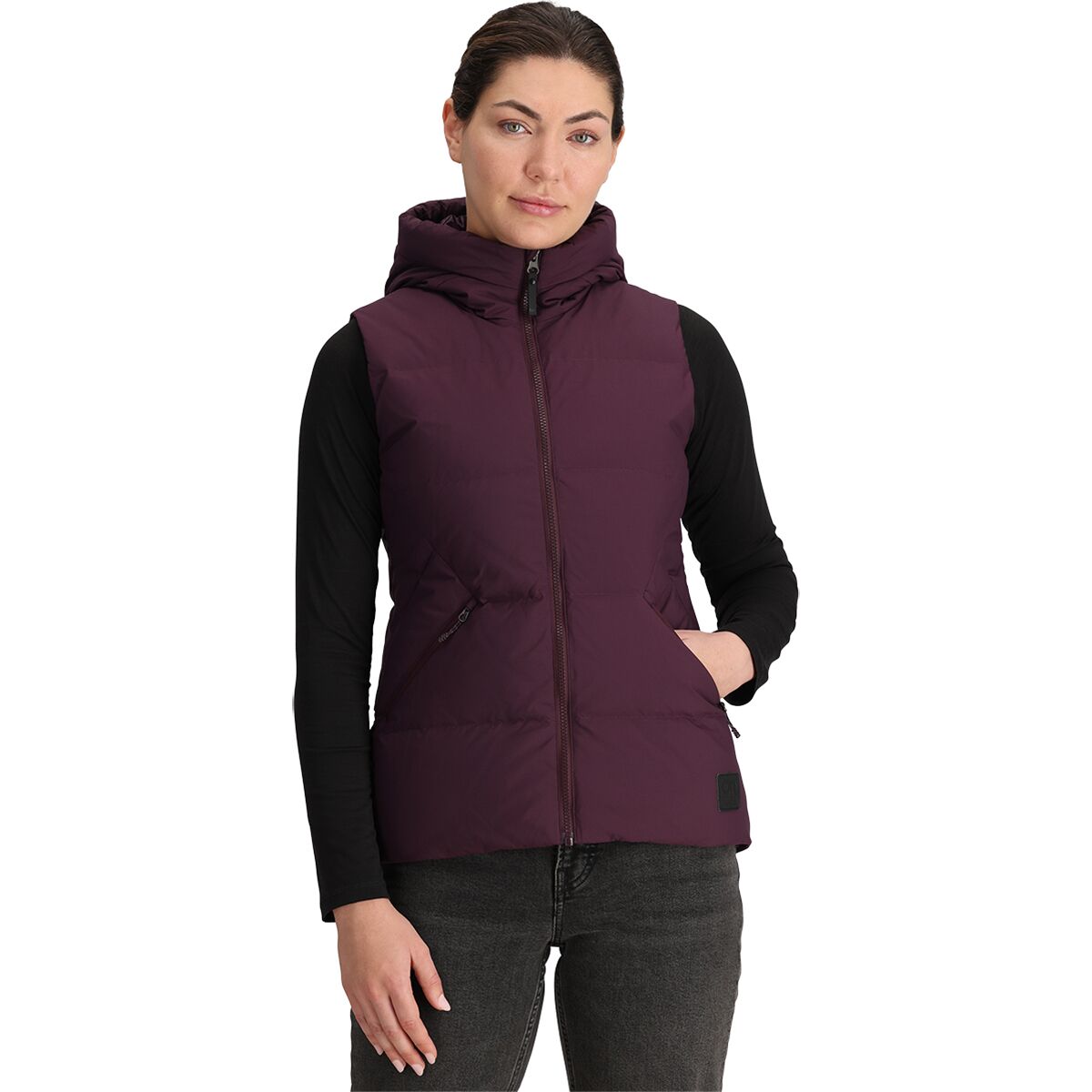 Outdoor Research Women's Coze Hooded Down Vest in Amethyst - Size: Medium