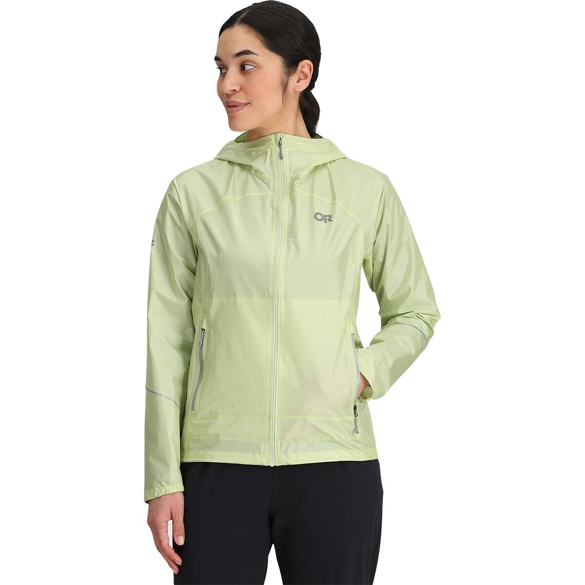 Outdoor Research Women's Helium Rain Jacket in Cool Matcha - Size: XS