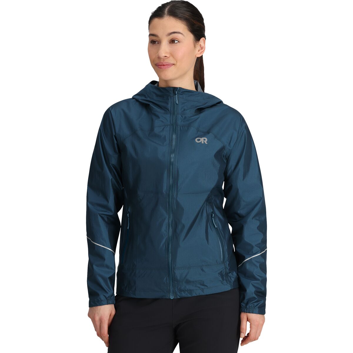 Outdoor Research Women's Helium Rain Jacket in Harbor - Size: XS