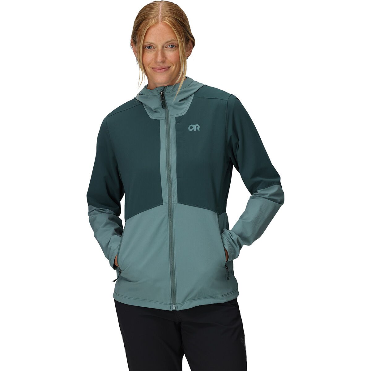 Outdoor Research Outdoor Research Women's Ferrosi Hooded Jacket in Neptune / Douglas Fir - Size: XS - $96.82 at Steep and Cheap