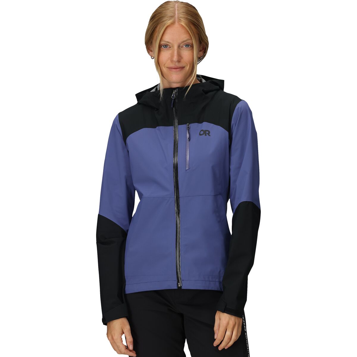 Outdoor Research Outdoor Research Women's Freewheel Stretch Rain Jacket in Galactic / Black - Size: Large - $179.21 at Steep and Cheap