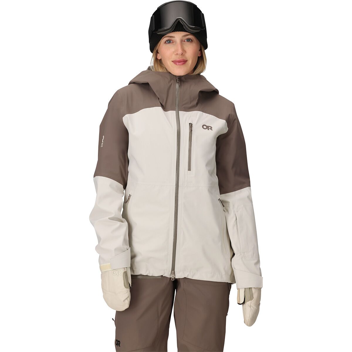Outdoor Research Women's Cloudchaser 3L Jacket in Oyster / Sable - Size: Medium