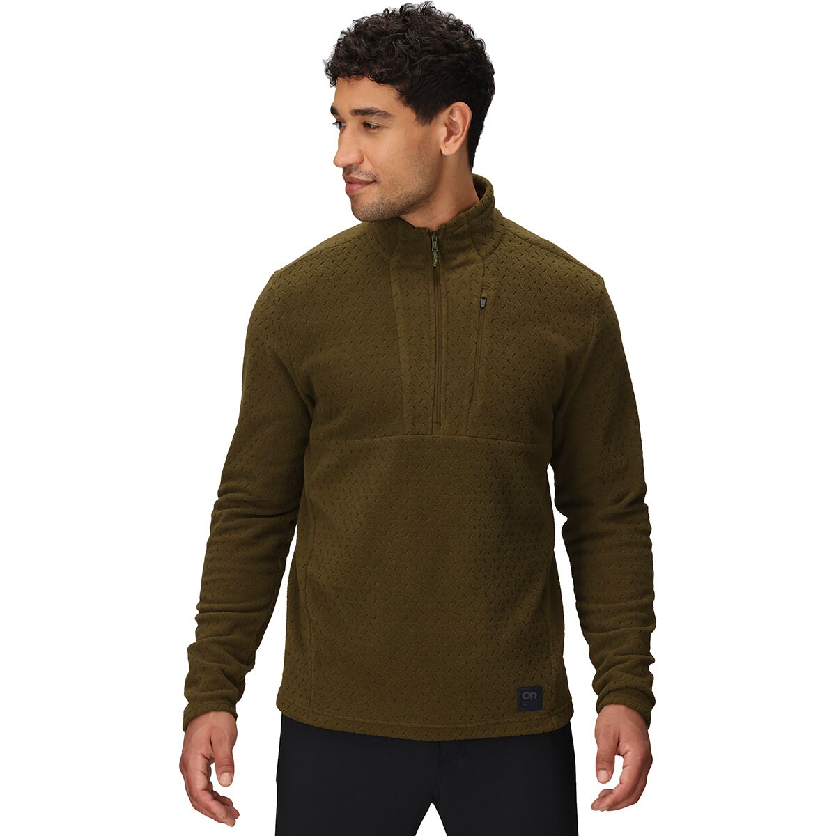 Outdoor Research Men's Trail Mix XT Fleece 1/2-Zip Pullover in Dark Olive - Size: XL