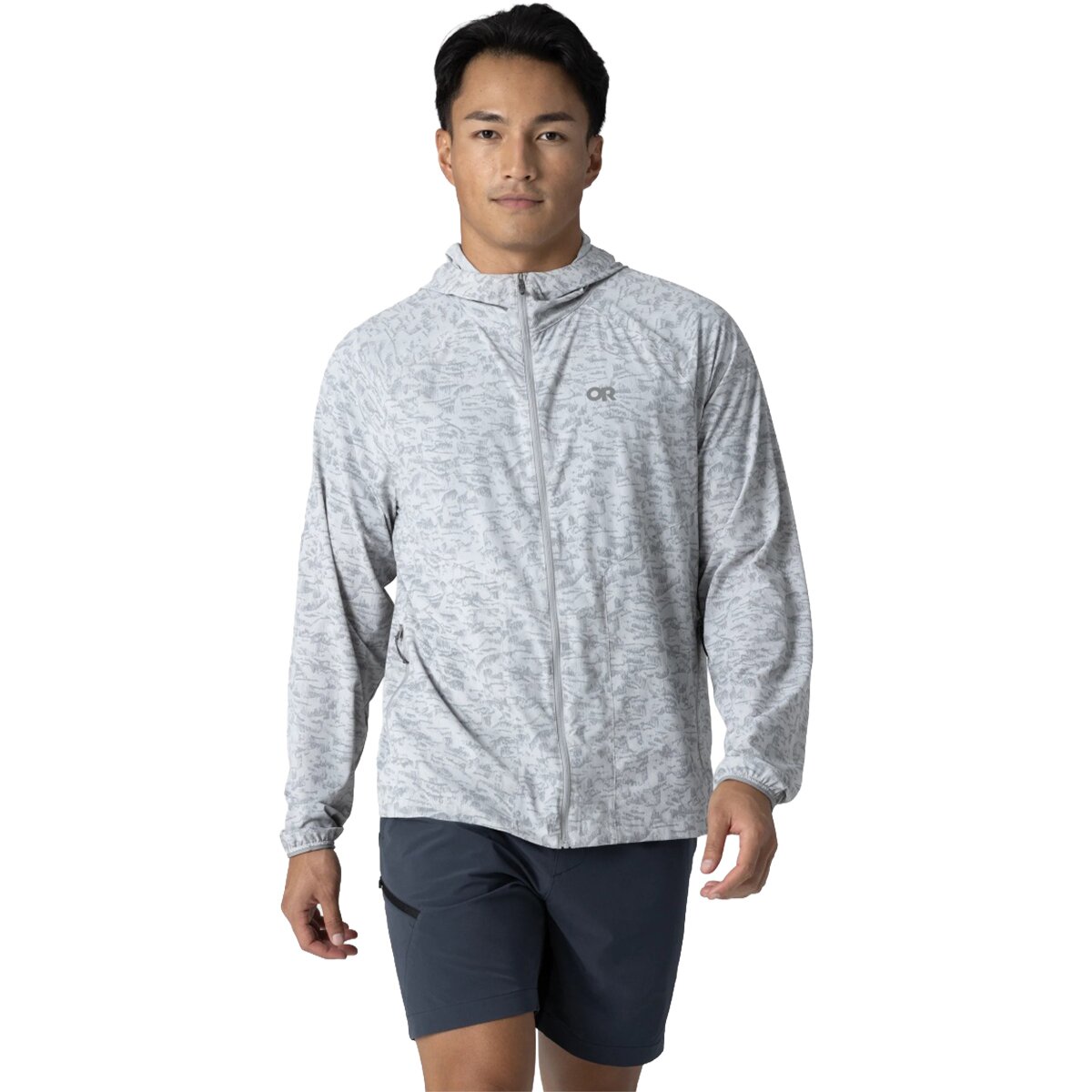 Outdoor Research Outdoor Research Men's Astroman Full-Zip Sun Hoodie in Pebble Switchback Print - Size: Medium - $94.50 at Steep and Cheap