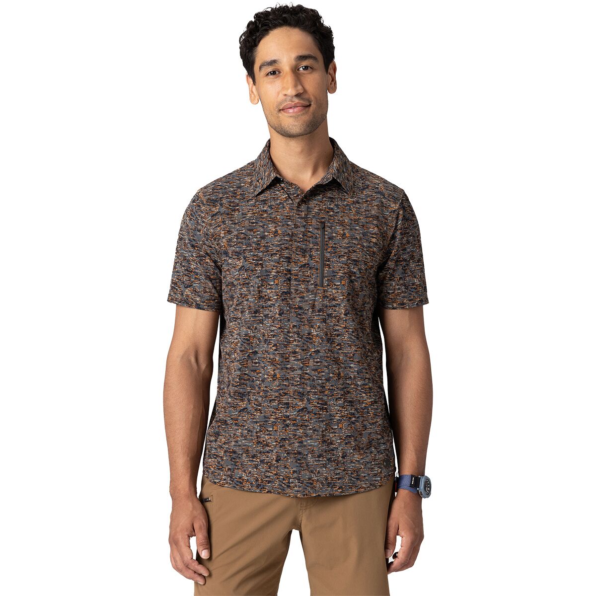 Outdoor Research Men's Astroman Short-Sleeve Sun Shirt in Sedona Traverse Print - Size: Medium
