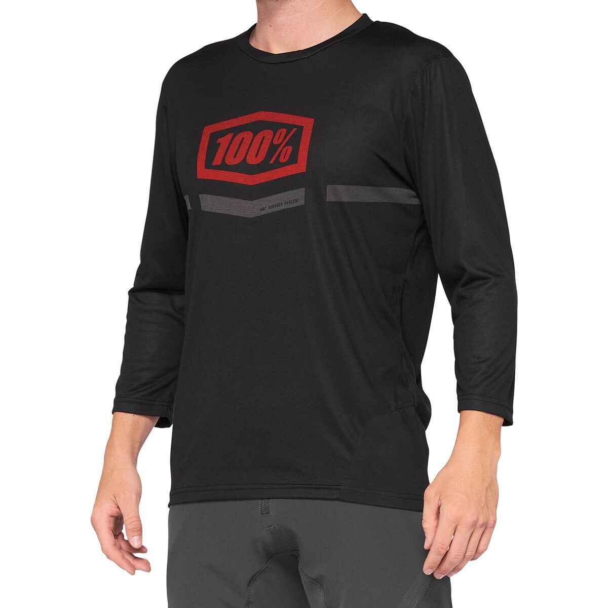 100% Men's Airmatic 3/4-Sleeve Jersey in Black / Red - Size: XL