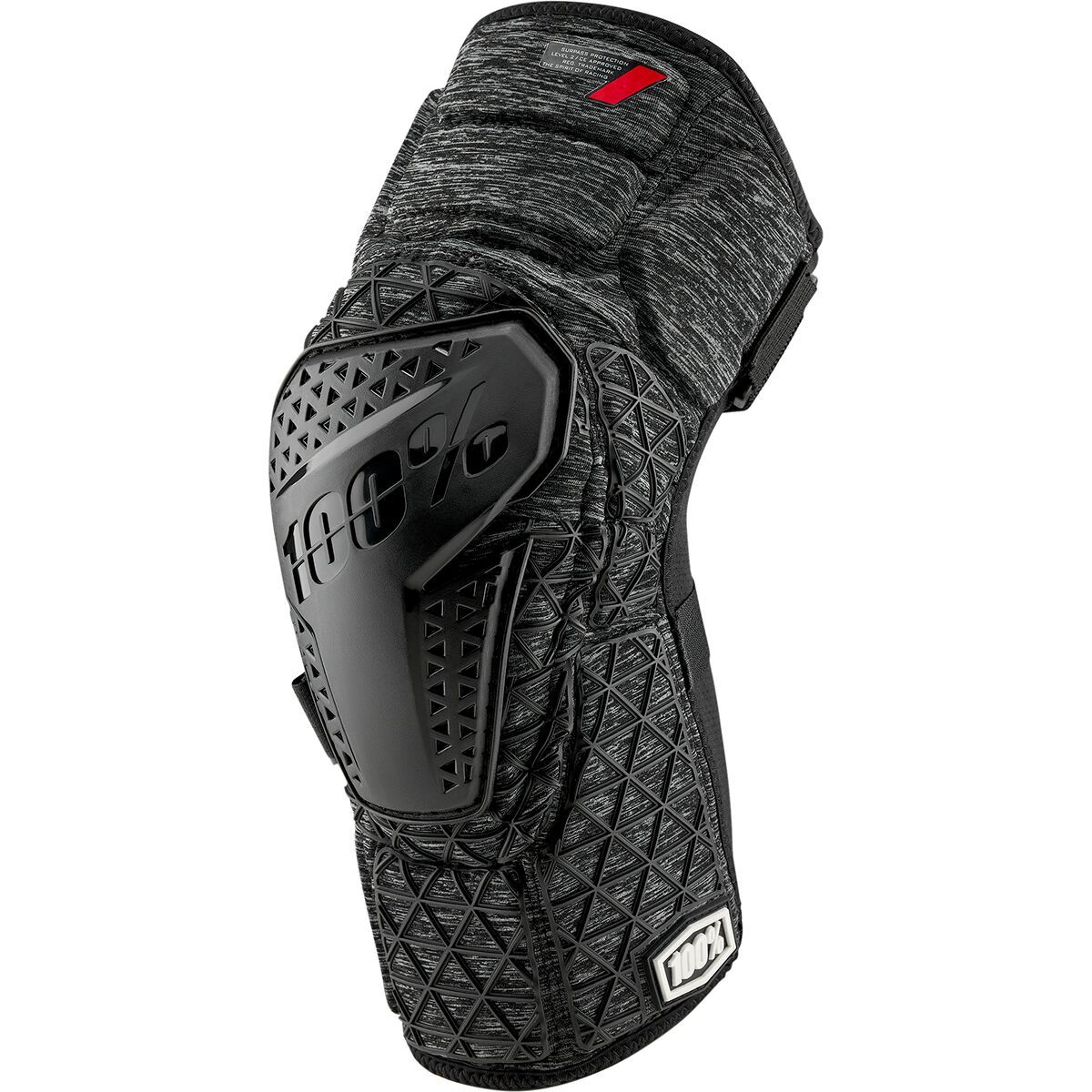 100% Surpass Knee Pad in Heather Grey / Black - Size: Large